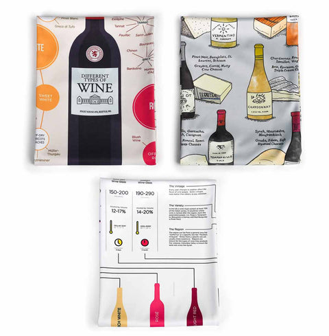 Microfiber Wine Glass Polishing Cloth - Variety 3 Pack
